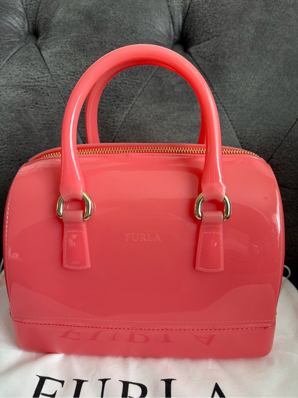 Furla Jelly “Candy Bag” Coral - Picture 2 of 6